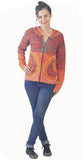 Razor Cut Design Orange Cotton Cardigan - craze-trade-limited