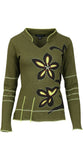 LADIES FULL SLEEVE TOP WITH CHINESE COLLAR - MODA LADIES 