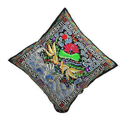 Cushion Cover with  floral embroidery  45 x 45cm - BERMONI - CH-CUS-W-ZZ-12 - craze-trade-limited