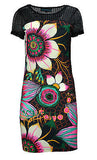 Short Sleeved Dress With Flower Pattern Print. (NO REFUND/ NO EXCHANGE) - craze-trade-limited