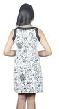 White Sleeveless Dress With Floral Pattern. - craze-trade-limited