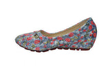 Girl's  Colorful Floral Pattern Slip-On Ballerina flat Shoes - TATTOPANI Fashion 