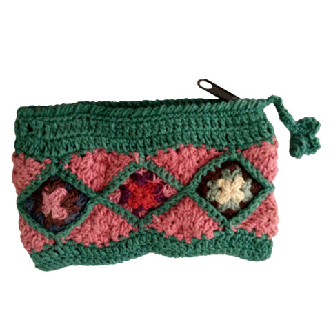 Green Cotton Thread Coin Purse. - craze-trade-limited