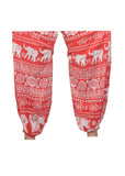 Women's Smocked Waist Elephant Print Harem Trousers. - craze-trade-limited