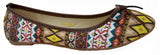 Aztec Patterns Ballerina Pumps Slip In Close Shoe. - craze-trade-limited