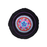 Meditation Cushion-Decorative Seat-With Hand Embroidered Chakra Symbols - TATTOPANI