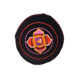 Meditation Cushion-Decorative Seat-With Hand Embroidered Chakra Symbols - TATTOPANI