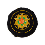 Meditation Cushion-Decorative Seat-With Hand Embroidered Chakra Symbols - TATTOPANI