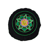 Meditation Cushion-Decorative Seat-With Hand Embroidered Chakra Symbols - TATTOPANI