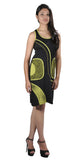 Sleeveless Green Matrix Print Dress With Side Pocket. (No Refund/ No Exchange) - craze-trade-limited