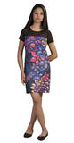 Short Sleeved Dress With Flower Pattern Print. - craze-trade-limited