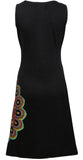 Sleeveless Dress With Side Feather Design Patches. - craze-trade-limited