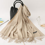 2020 women scarf soild winter cashmere scarves for ladies neck warm pashmina long shawl wraps bandana foulard female head hijab