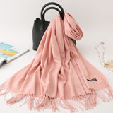 2020 women scarf soild winter cashmere scarves for ladies neck warm pashmina long shawl wraps bandana foulard female head hijab