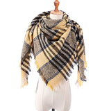 2019 women scarf fashion plaid winter scarves for ladies cashmere shawls wraps warm neck Triangle Bandage pashmina