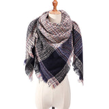 2019 women scarf fashion plaid winter scarves for ladies cashmere shawls wraps warm neck Triangle Bandage pashmina