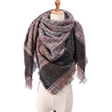 2019 women scarf fashion plaid winter scarves for ladies cashmere shawls wraps warm neck Triangle Bandage pashmina