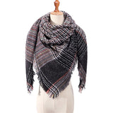 2019 women scarf fashion plaid winter scarves for ladies cashmere shawls wraps warm neck Triangle Bandage pashmina