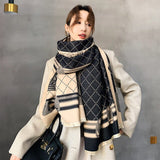 2020 New Winter Scarf Iron Tower Cashmere Shawl Women's Warm Double-Sided Thick Foulard Lady Fashion Bandana Female Pashmina