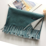 Women Solid Color Soft Hairball Scarf Oversize Cashmere Scarves Ladies Shawl Wrap Winter Pashmina Female Hijab Headband Muffler
