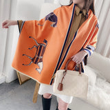 2020 Luxury Brand Scarf Hijab Women Winter Cashmere Thick Shawl Warm Bandana Scarves Female Pashmina Blanket