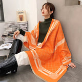 Luxury Women Cashmere Scarf Winter Pashmina Warm Shawls and Wraps Lady Print Thick Blanket Neck Scarves Bufanda