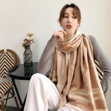 Luxury Women Cashmere Scarf Winter Pashmina Warm Shawls and Wraps Lady Print Thick Blanket Neck Scarves Bufanda