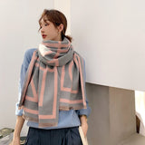 Luxury Women Cashmere Scarf Winter Pashmina Warm Shawls and Wraps Lady Print Thick Blanket Neck Scarves Bufanda