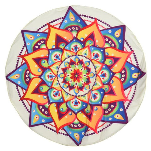 Round Hippie Tapestry Beach Throw Roundie Mandala Towel Yoga Mat - craze-trade-limited