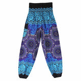 New Men Women Thai Harem Trousers Festival Hippy Smock High Waist Ankle-Length Compass Print Yoga Pants